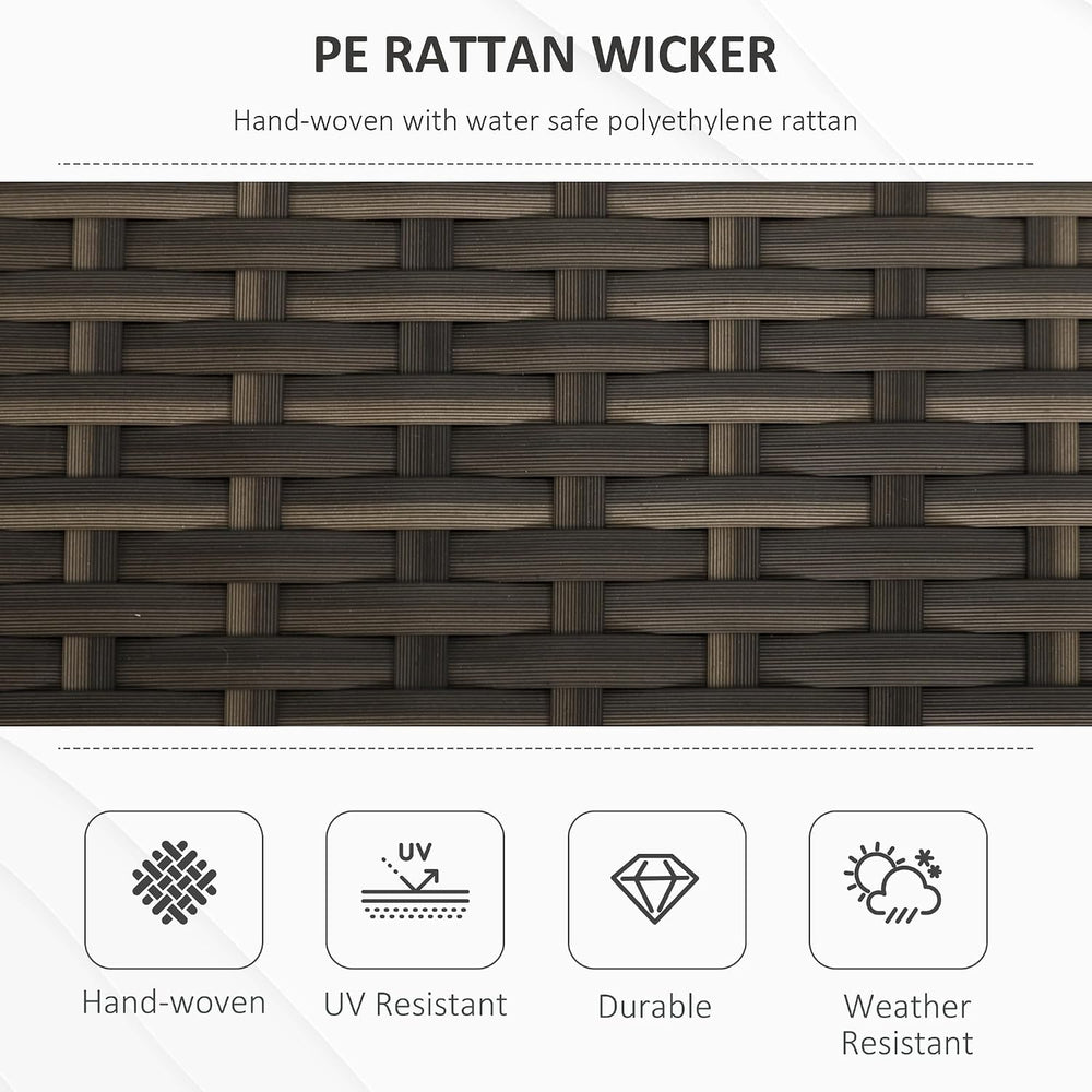 27 Gallon Patio Wicker Storage Bench, Outdoor PE Rattan Patio Furniture, 2 in...