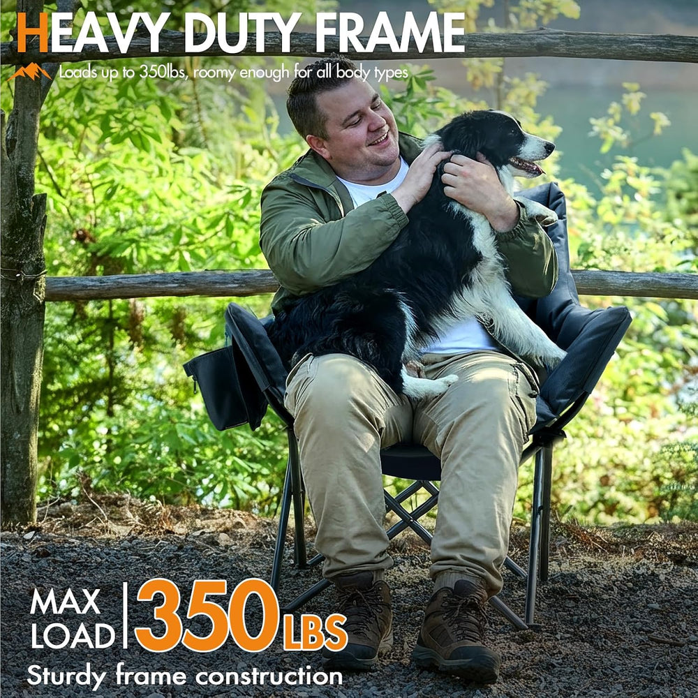 Portal 33" Oversized 2 Pack Padded Camping Chair - Heavy Duty Folding Ch...