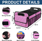 Deosk Car Trunk Organizer for SUV, Car Organizers and Storage with 6 Pocket, Car Accessories for Women/Men 50L Waterproof Polyester Trunk Organizer(Medium,Pink)