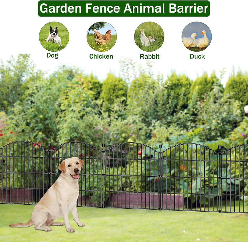 5 Panel No Dig Decorative Garden Fence 24" H x 10'L Outdoor Dog Barrier
