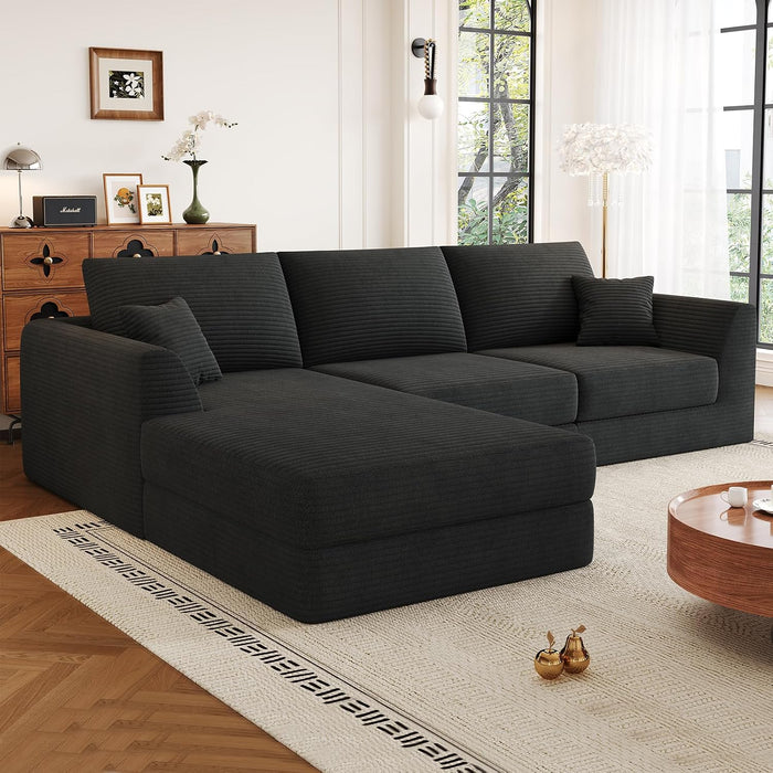 106” Modular Sectional Sofa, Cloud Sectional Couch with Deep Seat, Modern Modular L-Shape Sofa Couch with Chaise,Upholstered Couches for Living Room Bedroom No Assembly Required