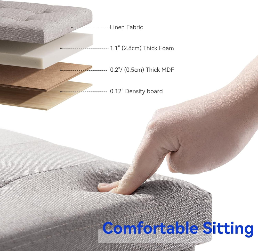 BRIAN & DANY 30 Inches Folding Storage Ottoman Bench, Ottoman with Storag...