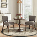 Upholstered Dining Chairs Set of 2, Fabric Kitchen Chairs with Padded Seat & Back, Solid Wood Legs, Modern Simple Dining Room Chairs for Kitchen, Dining Room, Living Room, Brown