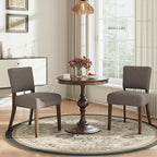 Upholstered Dining Chairs Set of 2, Fabric Kitchen Chairs with Padded Seat & Back, Solid Wood Legs, Modern Simple Dining Room Chairs for Kitchen, Dining Room, Living Room, Brown