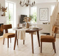 Mid Century Modern Dining Chairs Set of 2, Upholstered Wooden Dining Room Chairs, Farmhouse Kitchen Chairs, Accent Armless Side Chairs with Curved Back for Living Room, Brown Velvet, 2PCS
