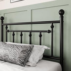 Allewie 14 Inch Twin Size Metal Platform Bed Frame with Victorian Vintage Headboard and Footboard/Mattress Foundation/Under Bed Storage/No Box Spring Needed/Easy Assembly/Noise Free/Black