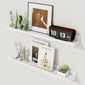 Axeman Floating Shelves for Wall - 24 Inch Picture Ledge Shelf Set of 2 - White Floating Shelves with Lip - Picture Shelf for Wall with Ledge - Photo Ledge Shelves for Pictures Nursery Books