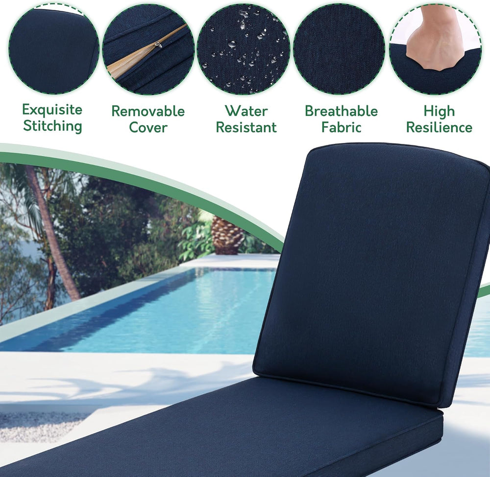 Chaise Lounge Chair Outdoor- Set of 2 Patio Pool Chairs Tanning Lounges for O...