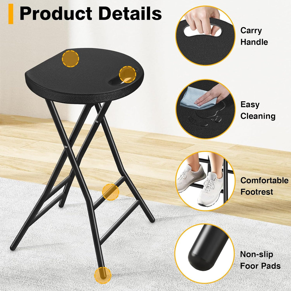 TAVR Furniture Portable Folding Chair with Handle, Heavy Duty Round Fold Stoo...
