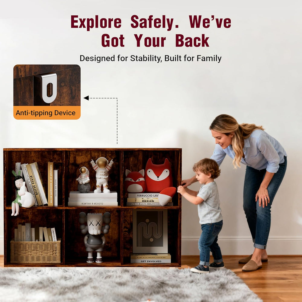 Book Shelf, Wooden Cube Storage Organizer with 11" Open Cubes, Stackable...