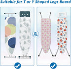 efluky Ironing Board Hanger with Removable Hooks, Ironing Board Holder Wall Mount for T/Y Legs, 12.59" L x 5.9" W x 2.36" H, White