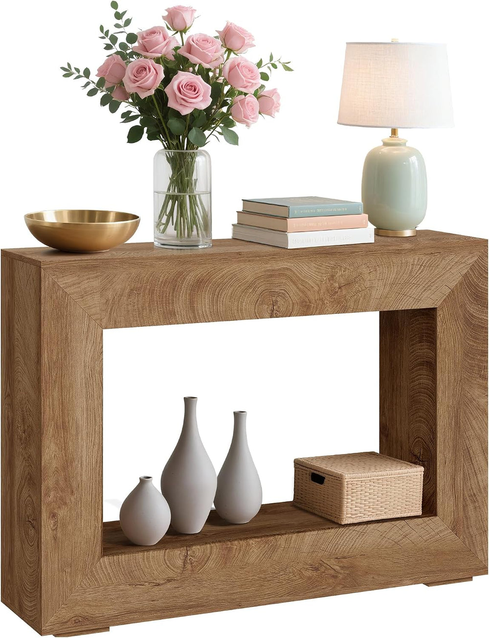 GAOMON 47" Narrow Wood Console Table with Storage Shelf - Vintage Accent...