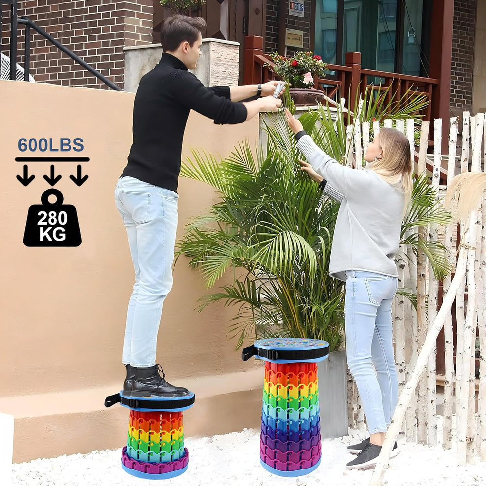 ALEVMOOM Upgraded Portable Collapsible Folding Stool Retractable Telescoping ...