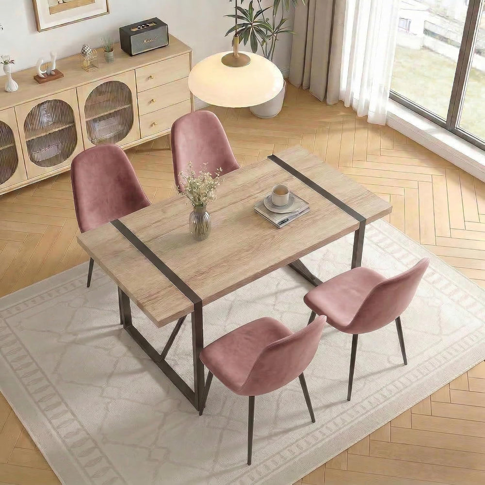 YYQ 55" Dining Table Set for 4, Modern Rectangle Wood Dining Table, Kitc...