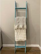 BARNWOODUSA Reclaimed Wood Bookcase Ladder 5 Foot, 5-Foot, Turqouise | Instant Style Upgrade: Elevate your space with a chic, classic blanket storage solution!
