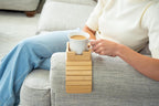 Bamboo Couch Cup Holder Tray, Sofa Armrest Cup Holder, Snack Tray