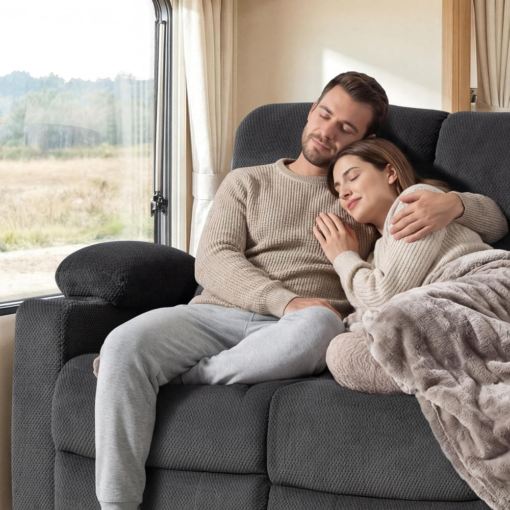 Power Reclining Sofa with Heat and Massage| RV Wall Hugger Recliner Sofa with...