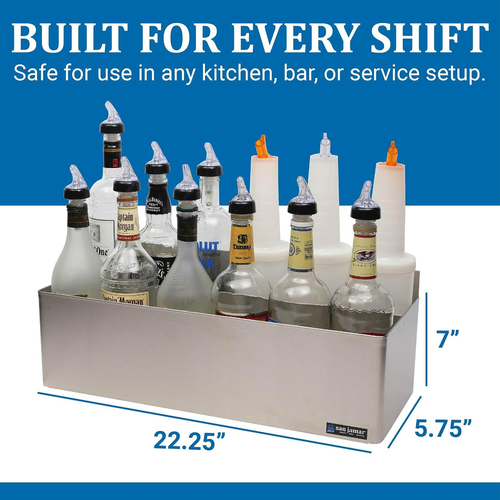 San Jamar Speed Rack Bottle Holder 5 Qt/LTR Bottles Stainless Steel B5522GR - 1 Each