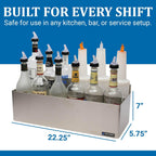 San Jamar Speed Rack Bottle Holder 5 Qt/LTR Bottles Stainless Steel B5522GR - 1 Each