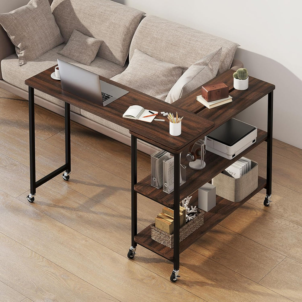 Tangkula Large 360° Free Rotating Sofa Side Table, Patented Mobile Couch Desk...