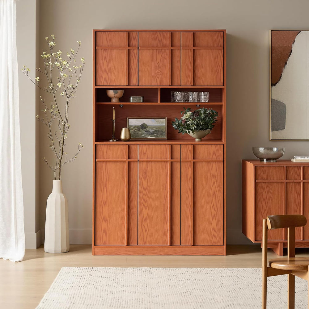 72" Pantry Cabinet, Tall Kitchen Pantry Storage Cabinet with Countertop,...