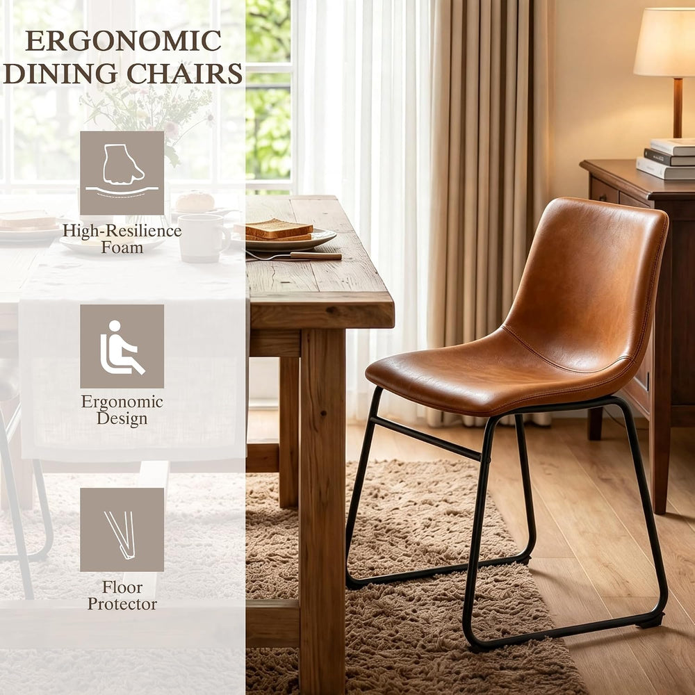 GOTMINSI Dining Chairs Set of 4, 18 Inch Modern Dinner Chairs, PU Leather Arm...