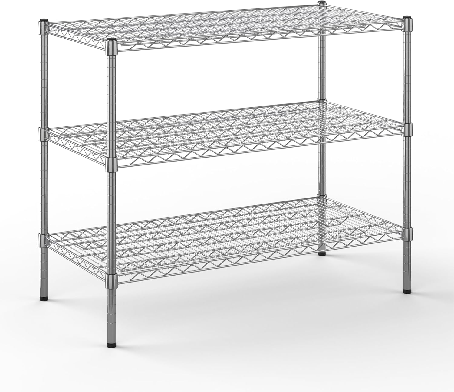 24" Deep x 42" Wide x 34" Height Wire Shelving Kit | 3-Tier | NSF Commercial Storage Rack Unit