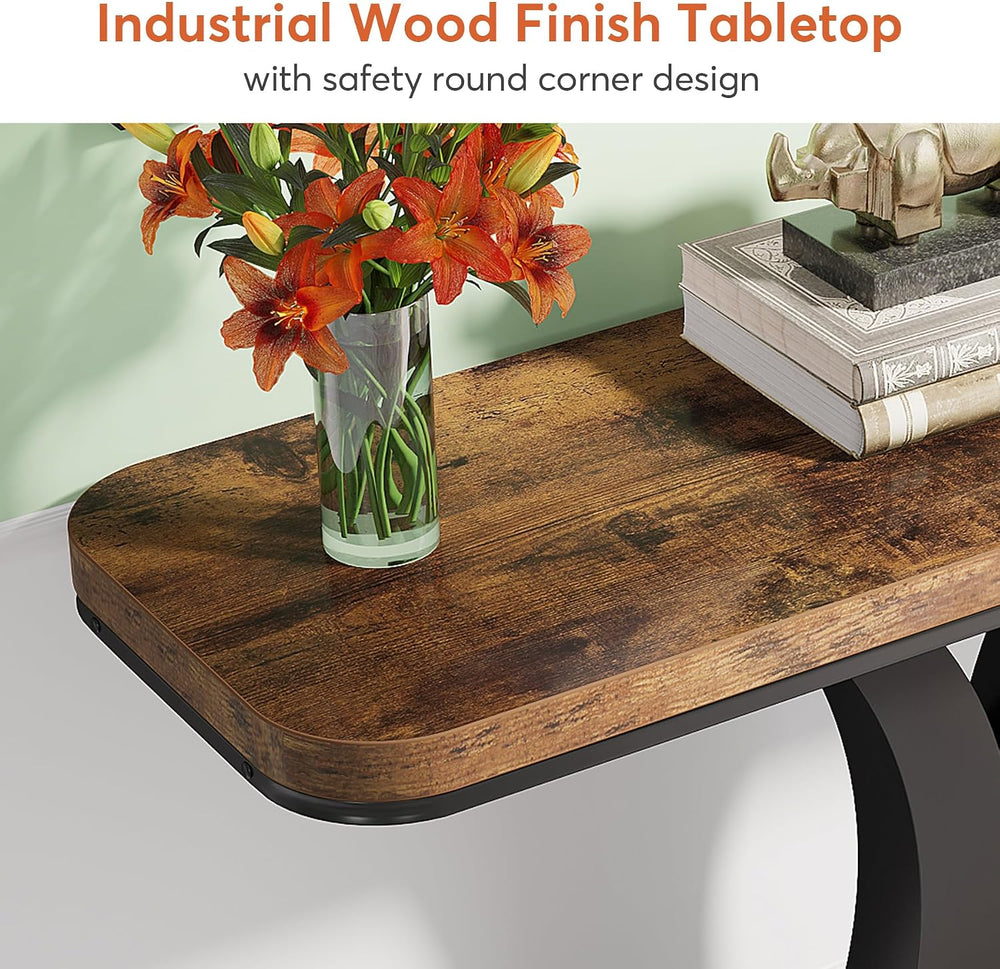 Tribesigns Industrial Console Table, 40 inch Narrow Entryway Foyer Table with...