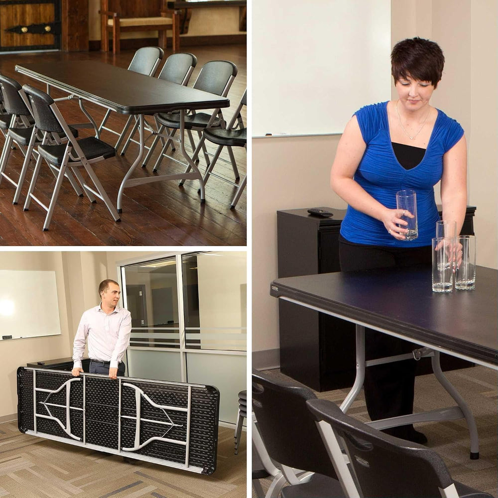 Lifetime 8-Foot Folding Table, Black and Silver - Pallet Pack of 27
