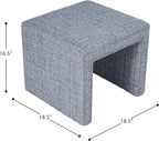 HomePop 19" Modern Waterfall Ottoman - Blue Gray Woven Fabric
