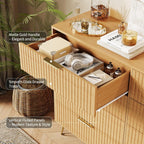 Garvee Fluted Dresser for Bedroom with 8 Drawers,55" Wide Modern Chest of Wooden Bedroom Chest with Metal Handle,Clothes Storage Organizer,Closet Dresser & TV Stand for Living Room,Hallway