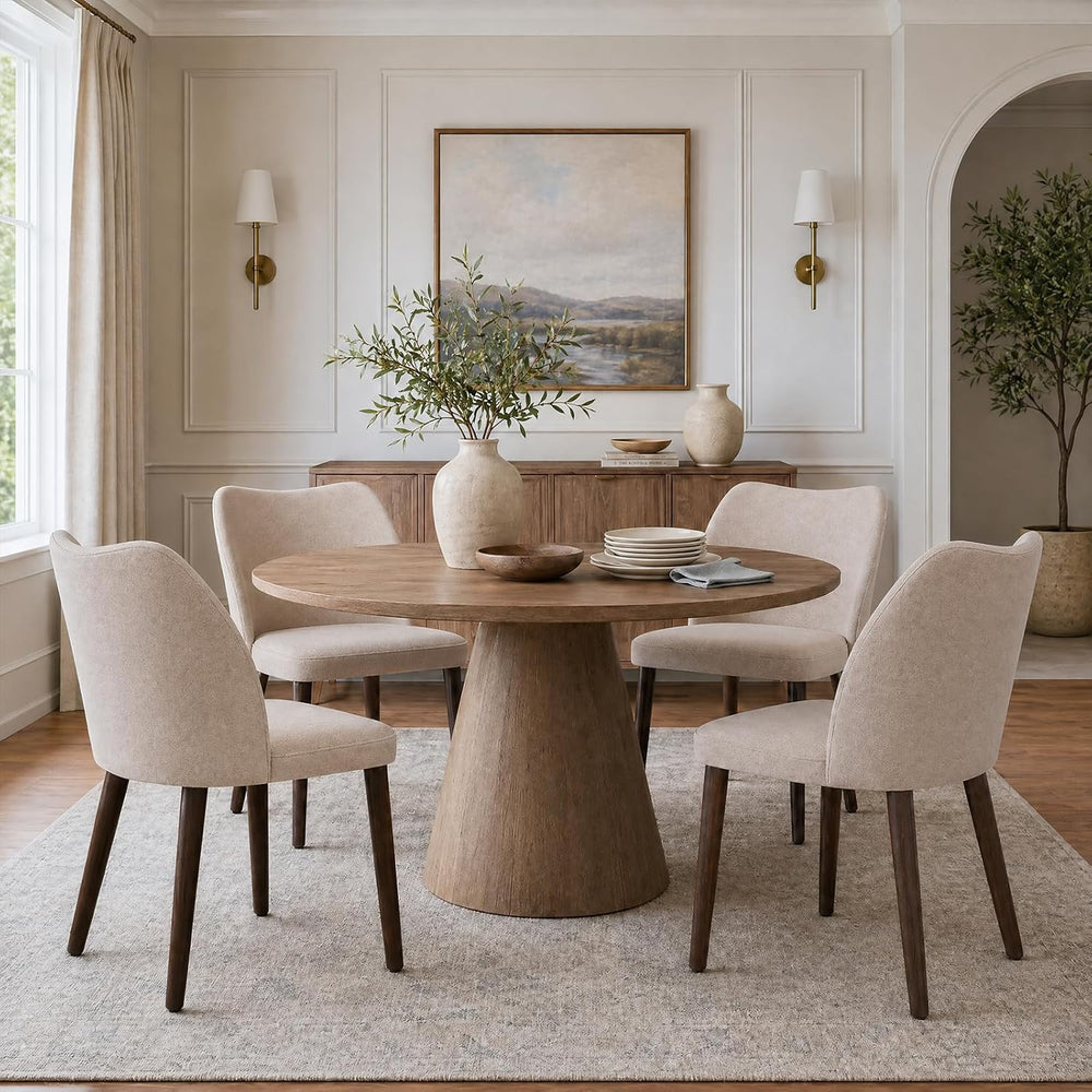 MALOL Dining Chairs Set of 4, Upholstered Fabric Kitchen Chairs with Curved B...