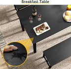 Rovibek Dining Table Set for 4 with 2 Benches – Space-Saving Kitchen Table Set for Kitchen & Dining Room, Black