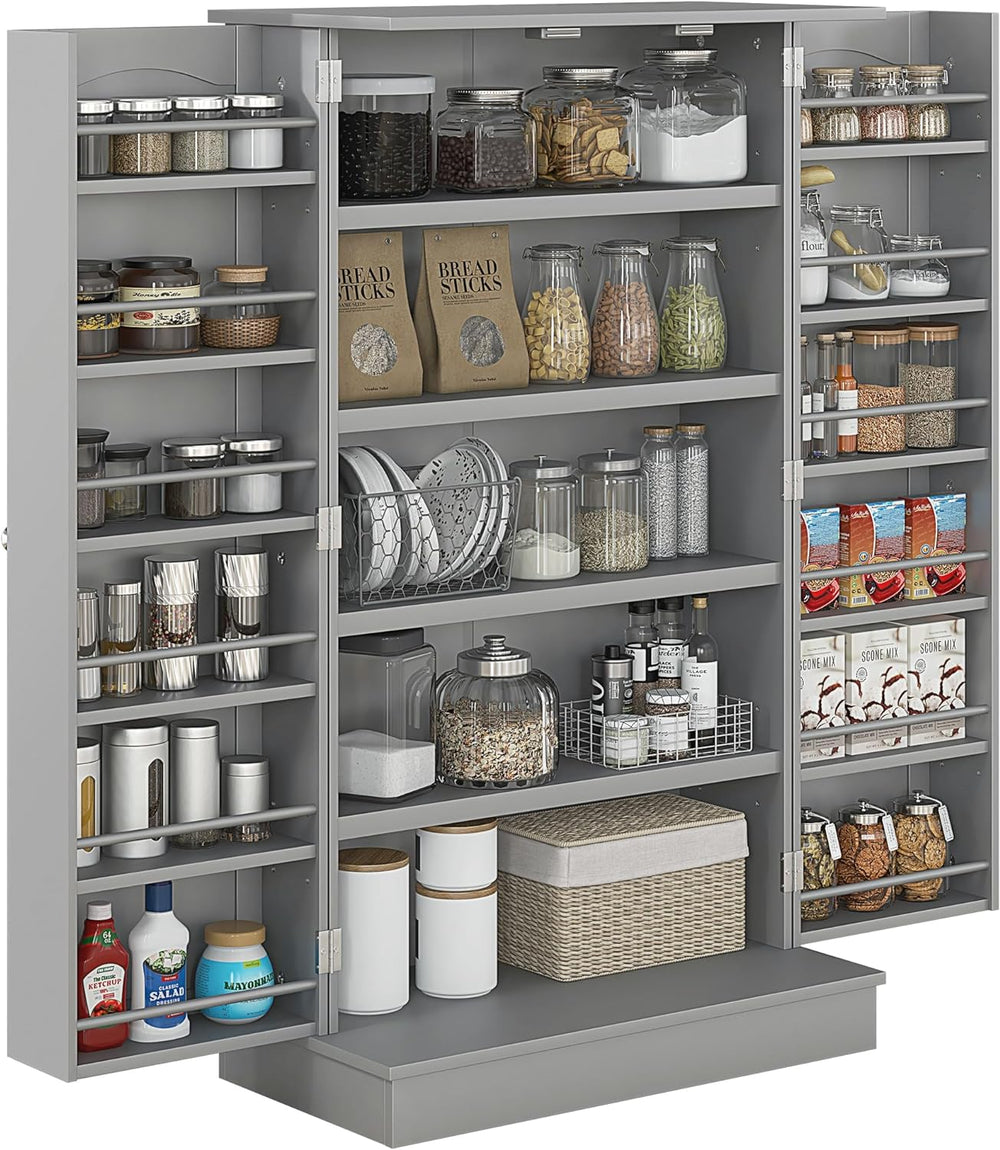 41" Kitchen Pantry Storage Cabinet,Freestanding Kitchen Cabinet with 12 ...