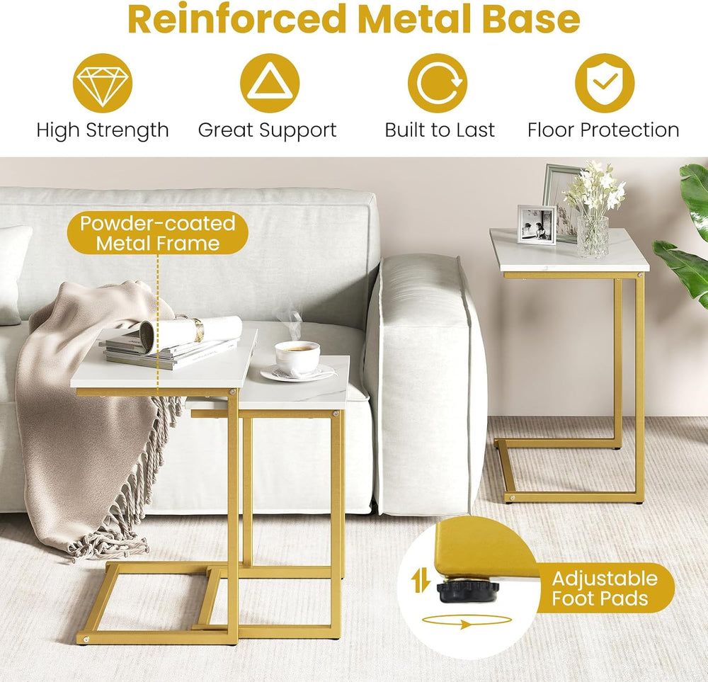 GOFLAME Nesting Coffee Tables Set of 3, Rectangular Nesting Center Table with...