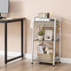 3-Tier Ladder Shelf, Bathroom Stand Organizer Shelf with Organizer, Adjustable, Lightweight, Durable, Portable, User-Friendly, Compact, Storage, Drawer