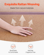 VEVOR Japanese Tatami Mat, Full XL - 55'' X 80'' Foldable Handwoven Rattan Tatami Mat, Non-Slip & Easily Cleaned Tatami Mattress, Summer Breathable Tatami for Sleeping, Meditation, Yoga