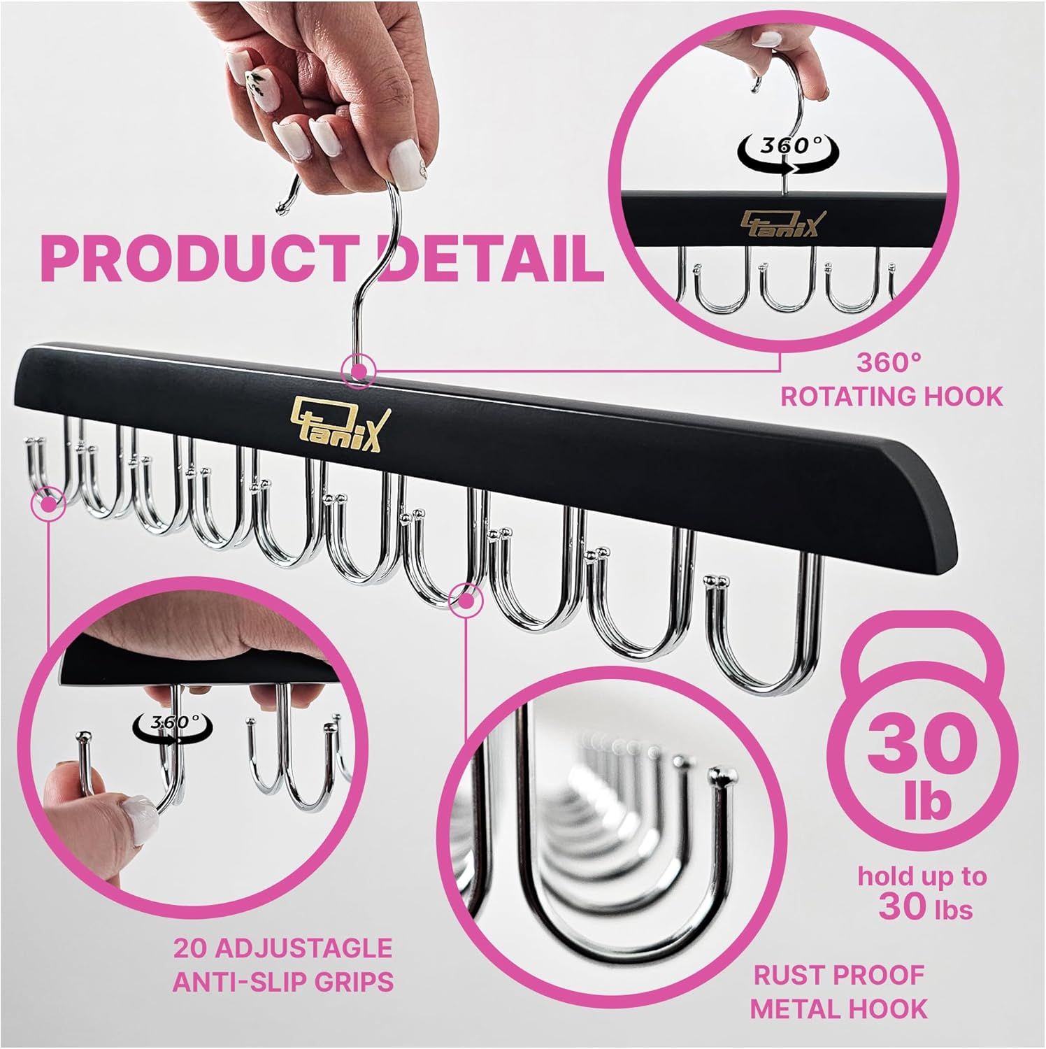 3 Pack Tank Top Hangers Space Saving, Bra Hangers for Closet Organizer, Bra Organizer for Closet, Space Saving Organizers and Storage for Dorm & Apartment for Tankto (Black)
