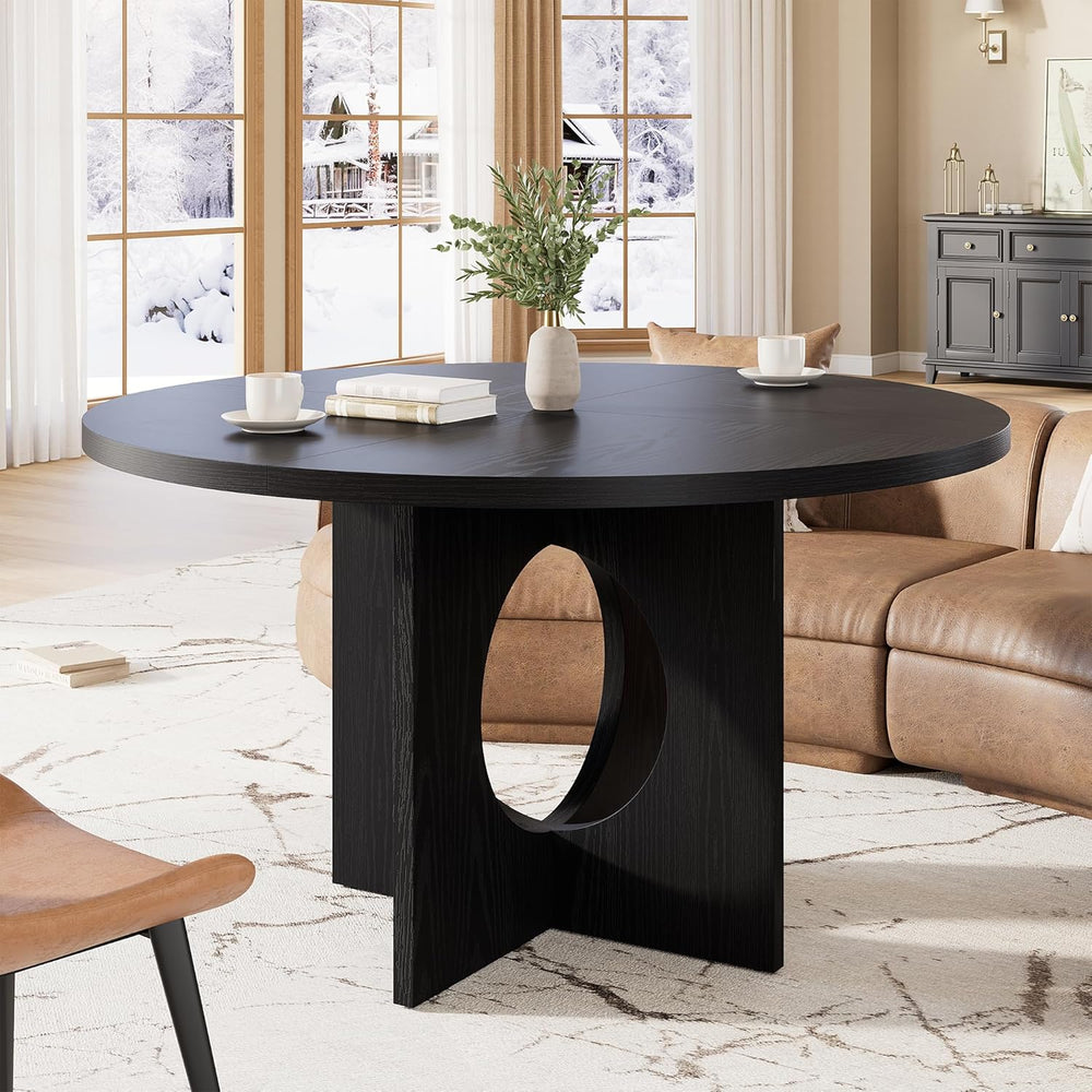 Garvee 47" Round Dining Table for 4-6 People - Circle Kitchen Dinner Tab...