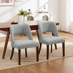Dining Chair Set of 3,Modern Dining Room Chairs with Thick Cushions,Upholstered Linen Fabric Kitchen Chairs for Kitchen Dining Room LIGHTGREY