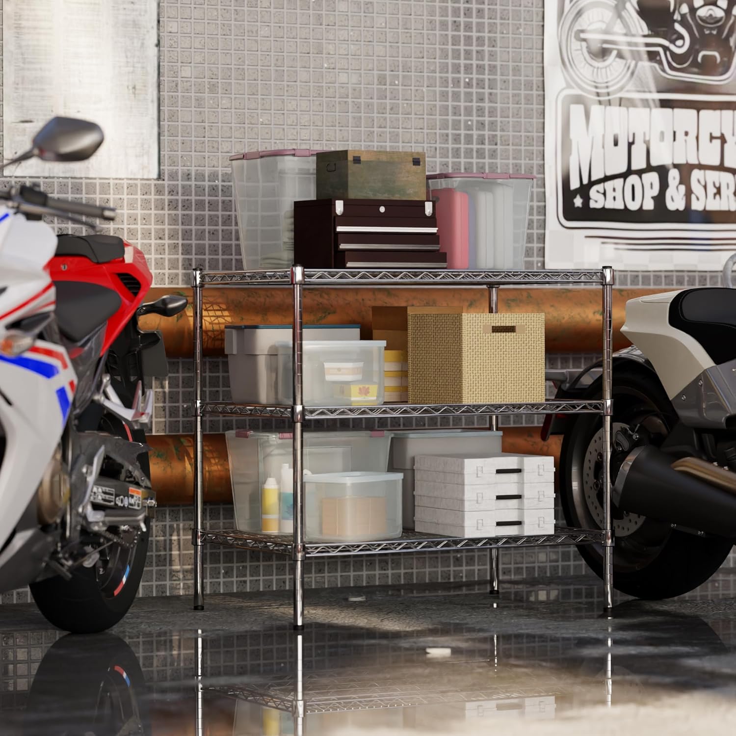 24" Deep x 36" Wide x 34" Height Wire Shelving Kit | 3-Tier | NSF Commercial Storage Rack Unit