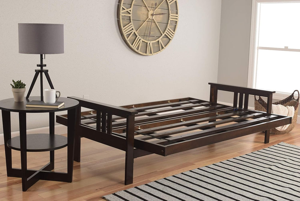 Kodiak Furniture Monterey Queen-size Futon, Espresso Finish with Suede Gray M...