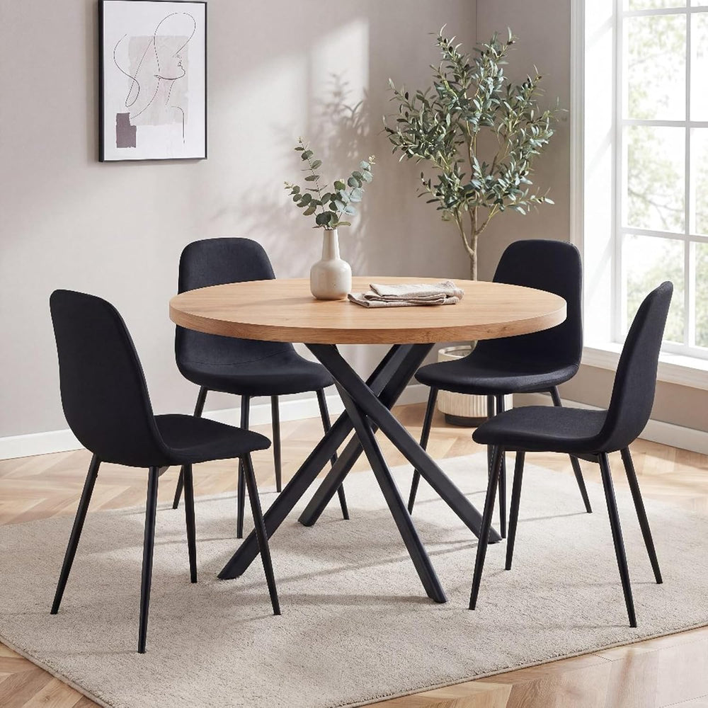 Round Dining Table Set for 4, 46.5" Modern Round Table Set for 4,Kitchen...