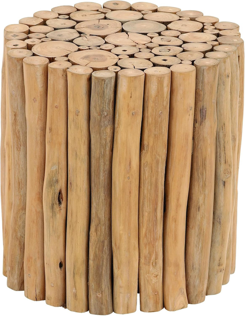 deco 79 Teak Wood Accent Table, Table 14" x 14" x 16", Brown