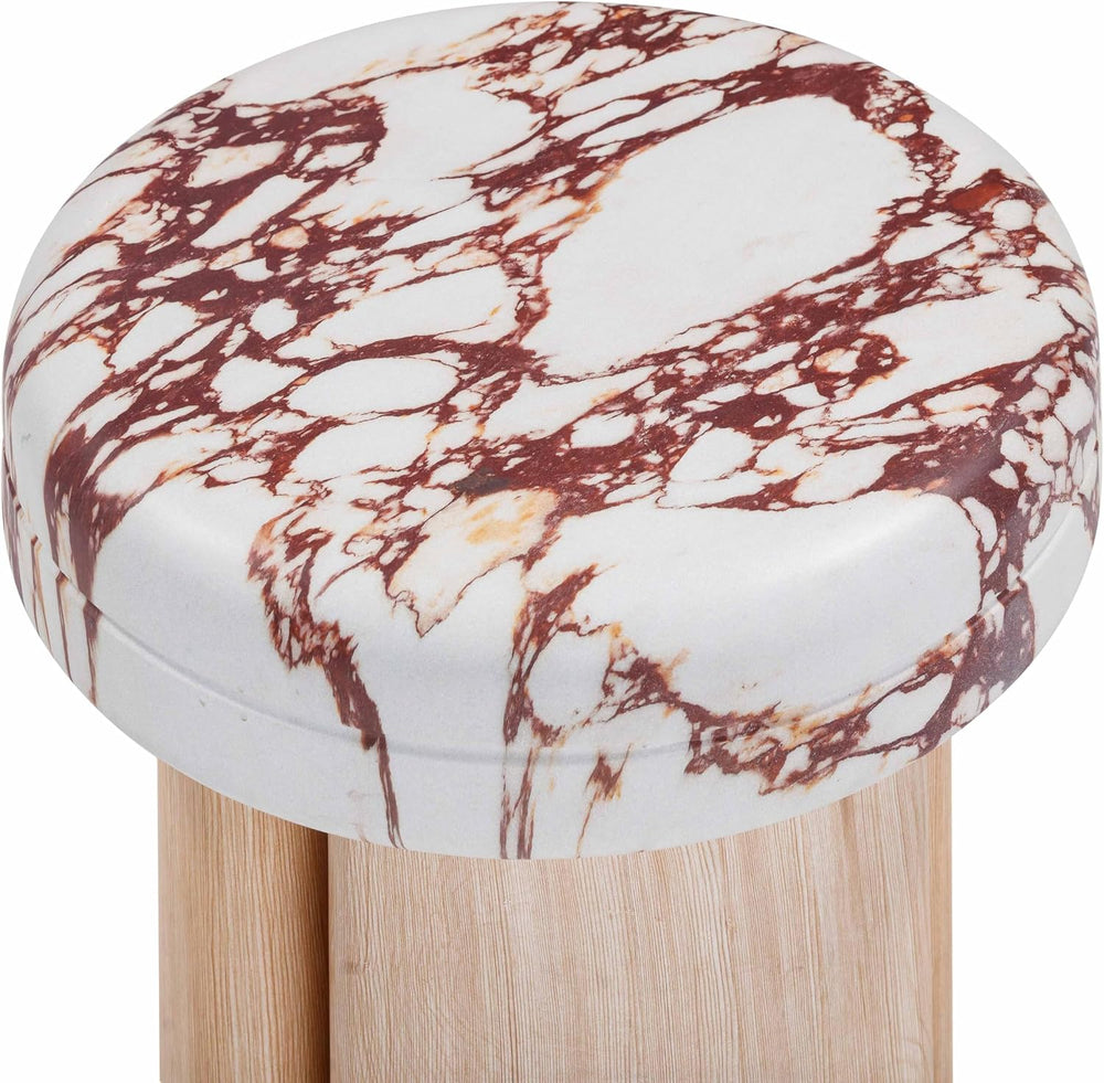 Tov Furniture Sheila Wood and Breccia Capraia Textured Concrete Side Table