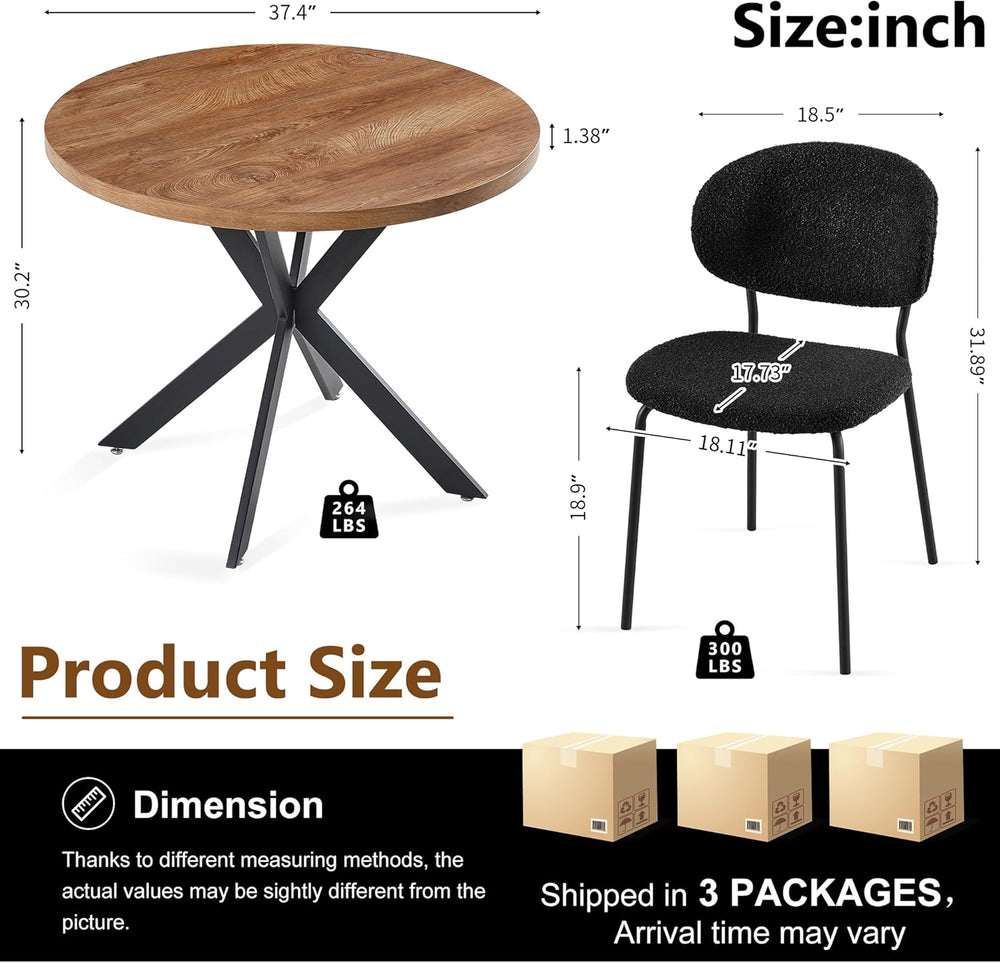 Homedot Kitchen Dining Table Set for 4, Modern Compact Round Dining Breakfast...