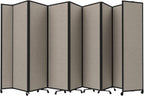 Versare Room Divider 360 Portable Wall Partition | Folding Panels | Large Freestanding Divider | Locking Wheels | Temporary Room Separator