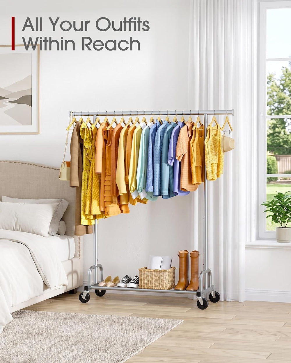 Sakugi Clothes Rack - Large-Capacity Clothing Racks for Hanging Clothes with ...