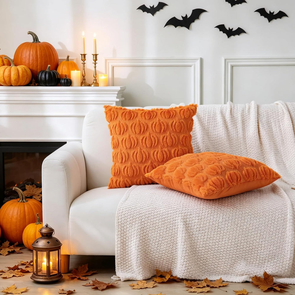Halloween Throw Pillows with Inserts, 2 Pack, 18" x 18"