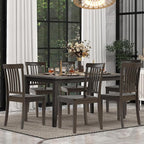 COLAMY Wooden Dining Room Chairs Set of 2, Spindle High Back Windsor Kitchen Side Chair, Farmhouse Dining Chairs for Kitchen, Dining Room, Dark Brown